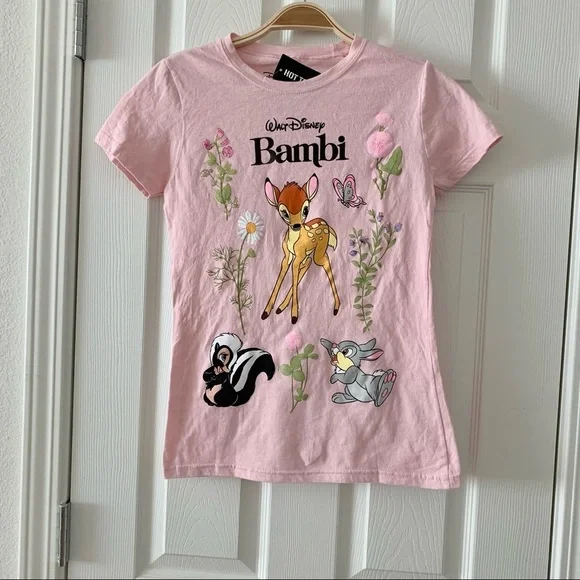 Disney Bambi Pink Floral Tee Graphic T-Shirt​ - Picture 2 of 7